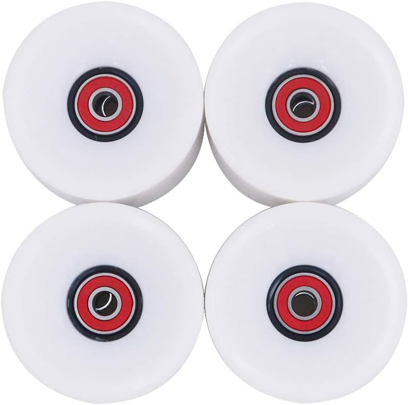 Laad afbeelding in Galerijviewer, Longboard wielen 70 x 51 mm 78A met ABEC-9 lagers 4 stuks wit – cruiser skateboard wielen
