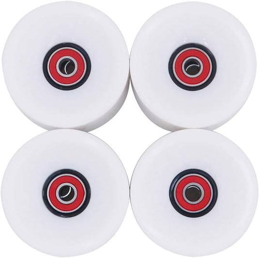 Longboard wielen 70 x 51 mm 78A met ABEC-9 lagers 4 stuks wit – cruiser skateboard wielen