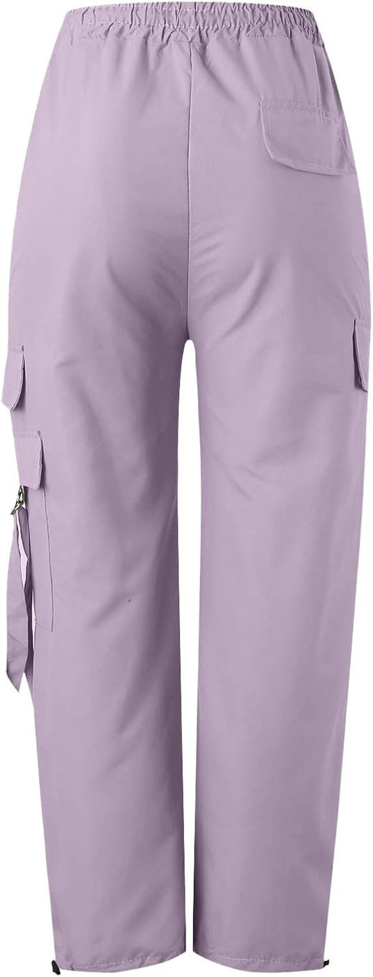 Dames baggy cargobroek met wijde pijpen trekkoord en zakken – streetwear broek – joggingbroek