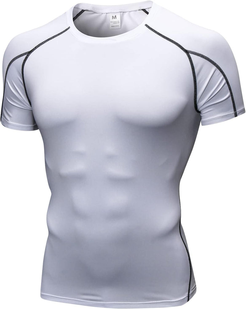 Laad afbeelding in Galerijviewer, Heren compressieshirt korte mouwen functioneel shirt sneldrogend loopshirt sportshirt fitnessshirt voor mannen
