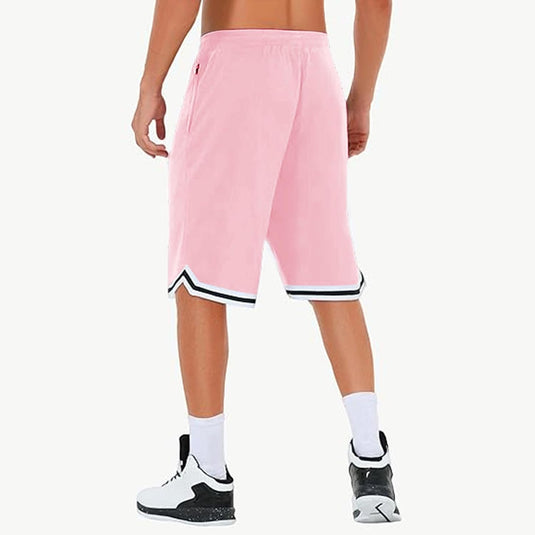 Lange basketbalshort heren van ademend mesh met ritszak – sportshort – fitness broek