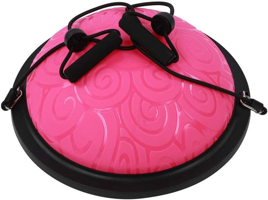Balanstrainer 46 cm met weerstandsbanden – antislip halve bal – core training – evenwichtstraining