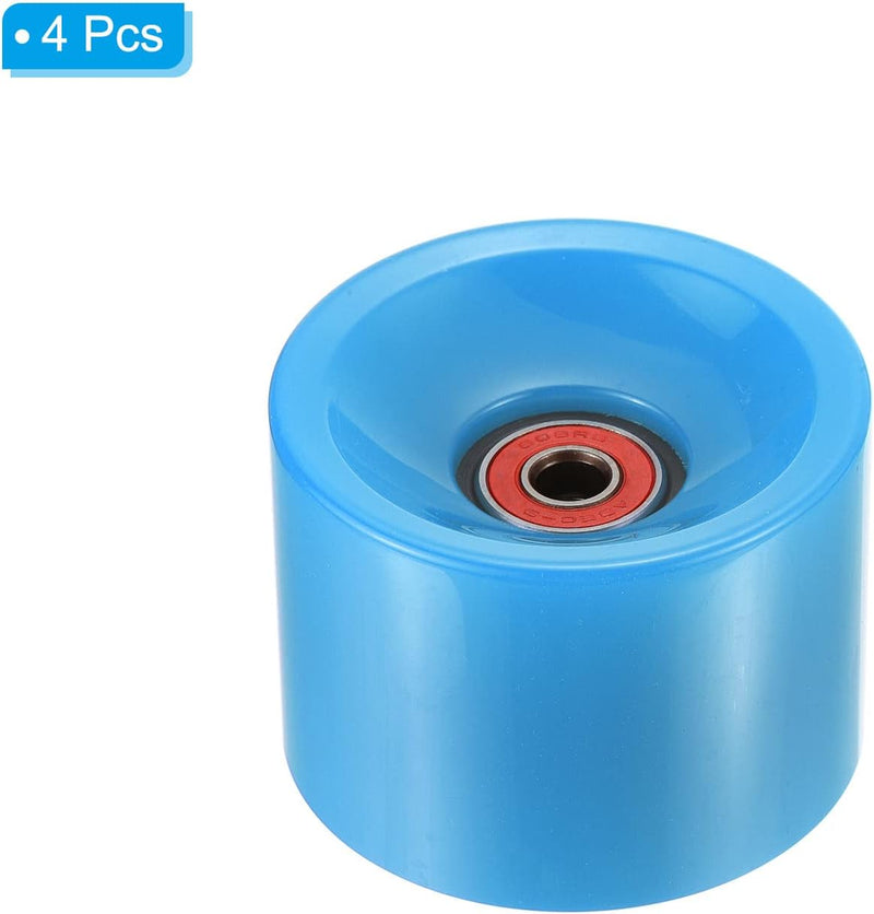Laad afbeelding in Galerijviewer, Longboard wielen 70 x 51 mm 78A met ABEC-9 lagers 4 stuks blauw – cruiser skateboard wielen
