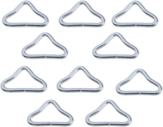 Trampoline driehoeksringen 10 stuks 38 mm van verzinkt staal – V-ringen – trampoline accessoires