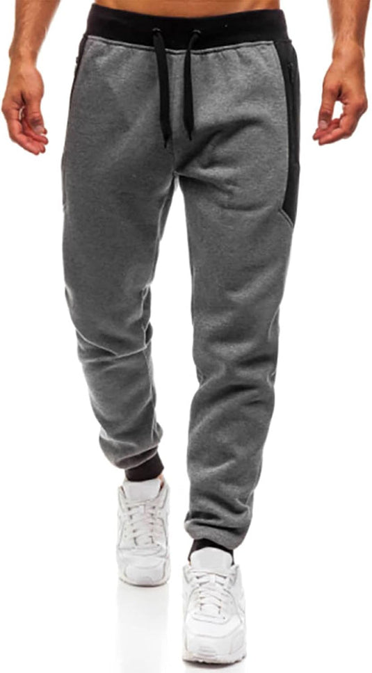Heren joggingbroek van katoenmix met zakken en print – sportbroek – trainingsbroek