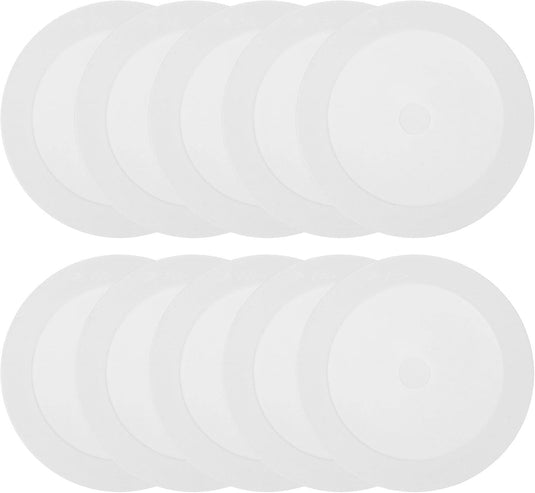 Vloermarkers 10 stuks 15,5 cm antislip wit – platte trainingskegels – voetbal basketbal accessoires