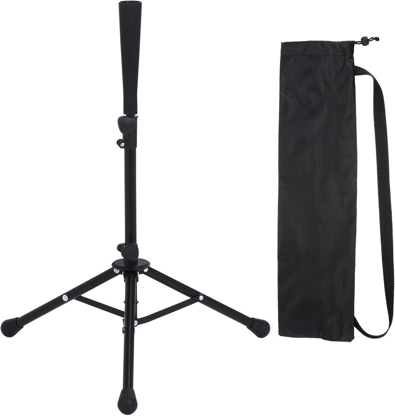 Laad afbeelding in Galerijviewer, Verstelbare batting tee 63-104 cm met statief zwart – baseball slagstandaard – honkbal softball accessoires
