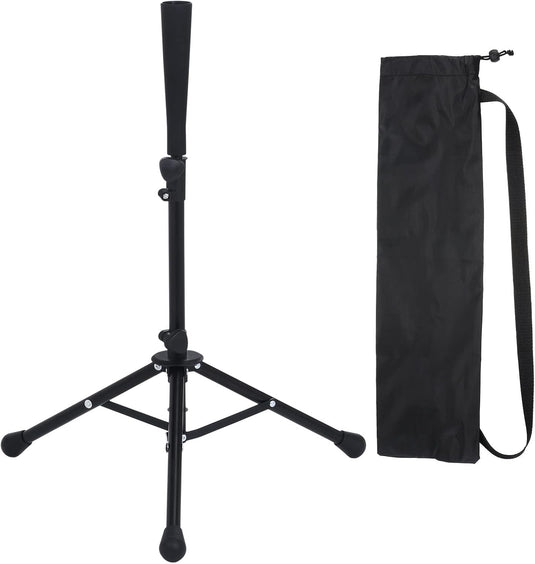Verstelbare batting tee 63-104 cm met statief zwart – baseball slagstandaard – honkbal softball accessoires