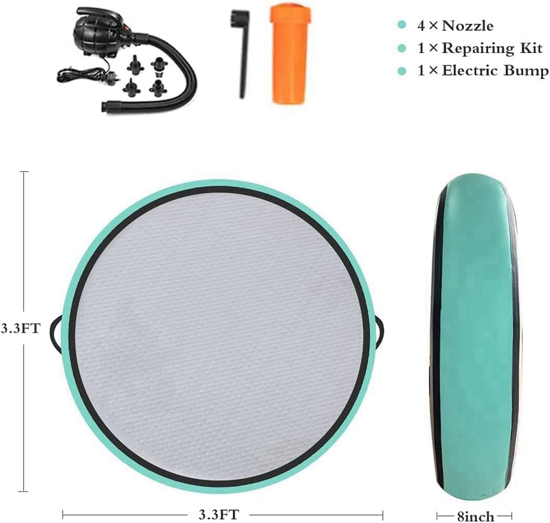 Laden Sie das Bild in Galerie -Viewer, Opblaasbaar gymnastiekblok 100 x 100 x 20 cm – airblock turnmat met elektrische pomp voor turnen, fitness en yoga
