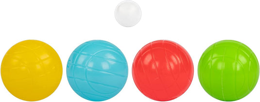 9-piece bocce set with 8 plastic balls measuring 7 cm, including a target ball and a carrying basket – throwing game – garden activities