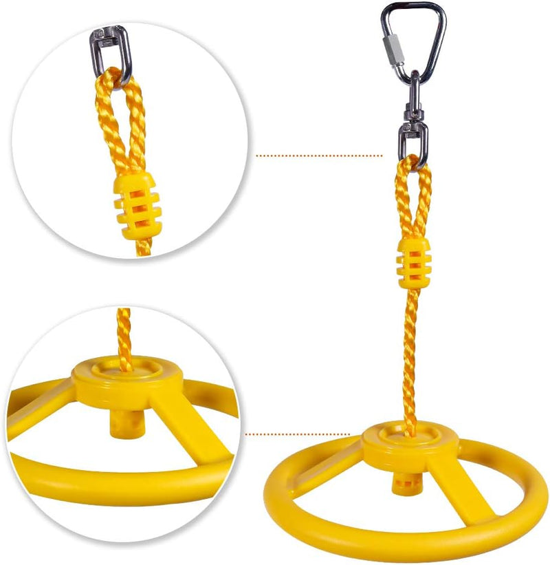 Załaduj obraz w przeglądarce galerii, Koło ninja do wspinaczki o średnicy 26 cm z metalowym karabińczykiem do slackline'u i toru przeszkód – koło do zawieszania – tor wspinaczkowy
