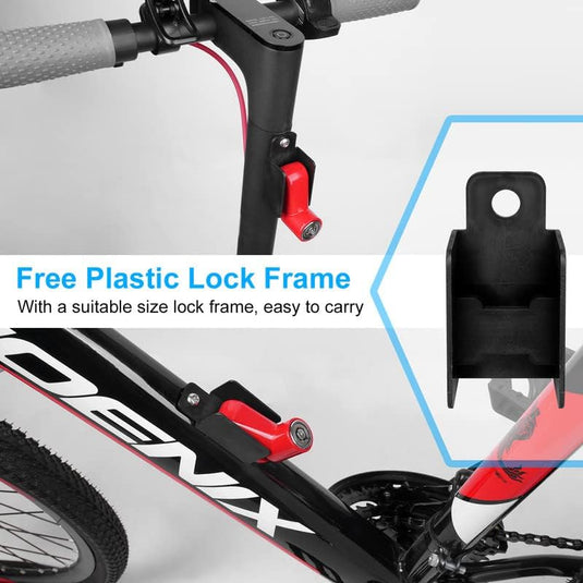 Fietsslot met schijfremslot en kabel 130 cm zwart