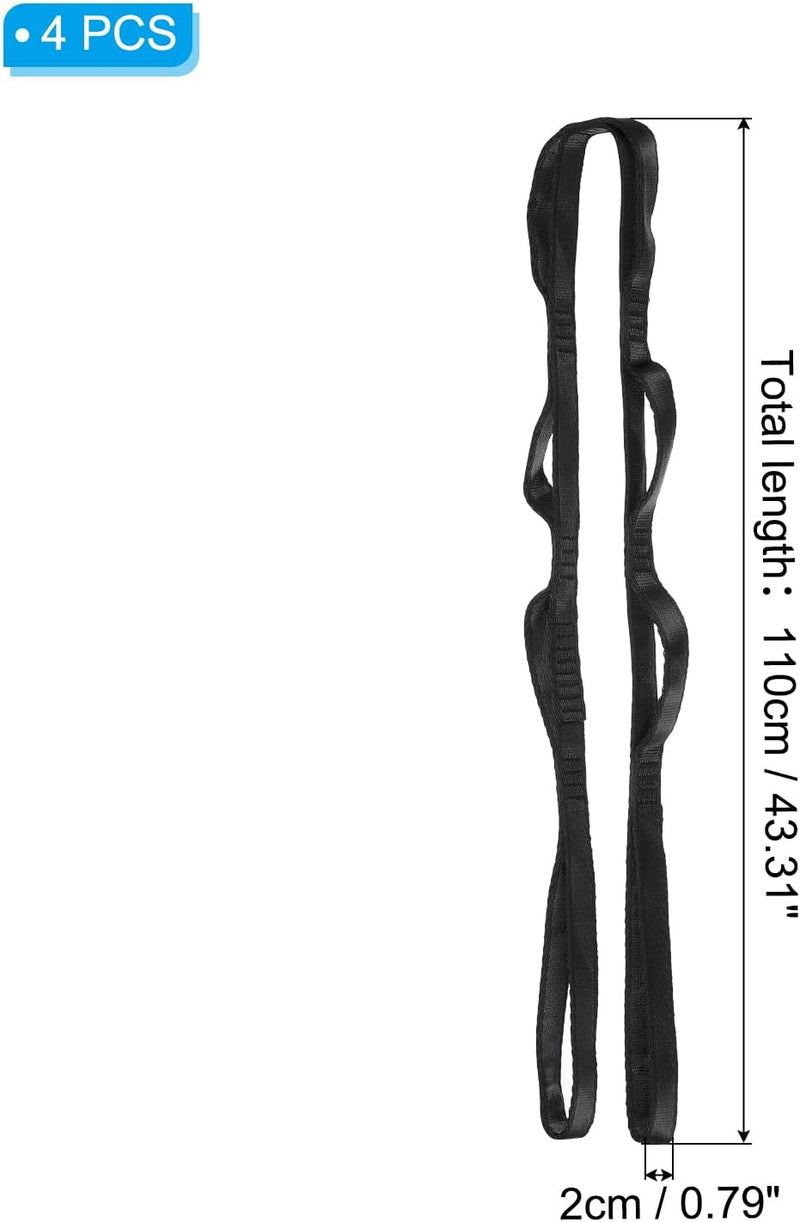 Załaduj obraz do przeglądarki galerii, Regulowane pasy do podwieszania, 4 sztuki, 180 x 2 cm, z nylonu, z 8 pętlami – łańcuchy daisy chain – joga aerial
