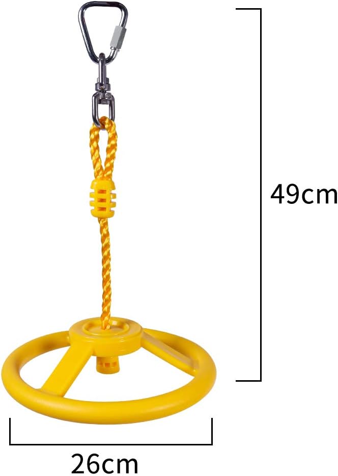 Załaduj obraz w przeglądarce galerii, Koło ninja do wspinaczki o średnicy 26 cm z metalowym karabińczykiem do slackline'u i toru przeszkód – koło do zawieszania – tor wspinaczkowy

