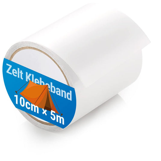 ecooe Reparatietape voor tenten, 8 cm x 5 m, reparatietape, professioneel, waterdicht, transparant, voor het repareren van luifels, tent, pvc-coating, paviljoen, vrachtwagenzeil