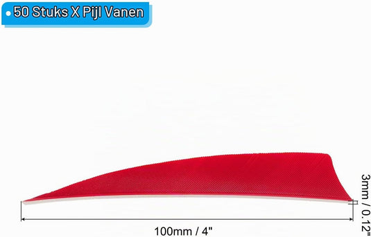Pijlveren 50 stuks 4 inch van kalkoenveer – arrow fletching – boogschieten accessoires