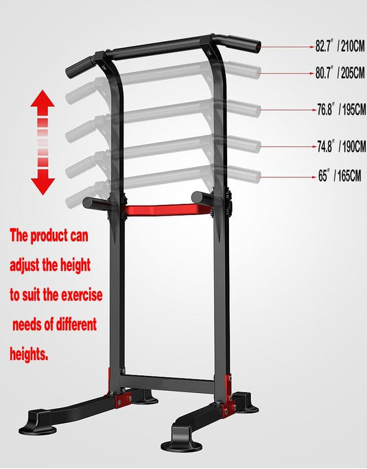 Power tower met verstelbare optrekstang en dip station tot 150 kg – pull-up bar – krachtstation