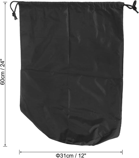 Waterdichte opbergzak 16 x 32 cm met trekkoord zwart – stuff sack – camping accessoires
