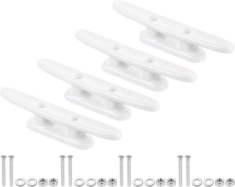 Load image into Gallery viewer, Bootkikkers 4 stuks 100 mm van nylon wit met schroeven – touwklemmen – boot kajak accessoires
