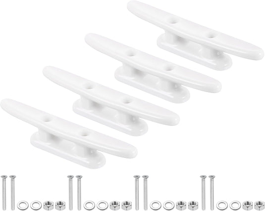 Bootkikkers 4 stuks 100 mm van nylon wit met schroeven – touwklemmen – boot kajak accessoires