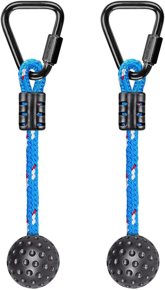 Drewniane drążki do zwisania, 2 sztuki, 35 cm, z linami do zawieszania i karabińczykami – tor ninja – akcesoria do wspinaczki