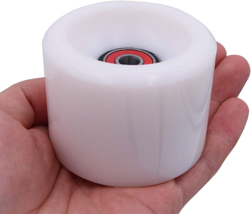 Laad afbeelding in Galerijviewer, Longboard wielen 70 x 51 mm 78A met ABEC-9 lagers 4 stuks wit – cruiser skateboard wielen
