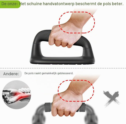 Push-up bars met ergonomische handgrepen en antislip basis – opdruksteunen – krachttraining