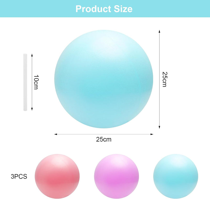 Load image into Gallery viewer, Pilatesbal set 3 stuks 25 cm – zachte antislip fitnessballen – yoga – core training – balanstraining

