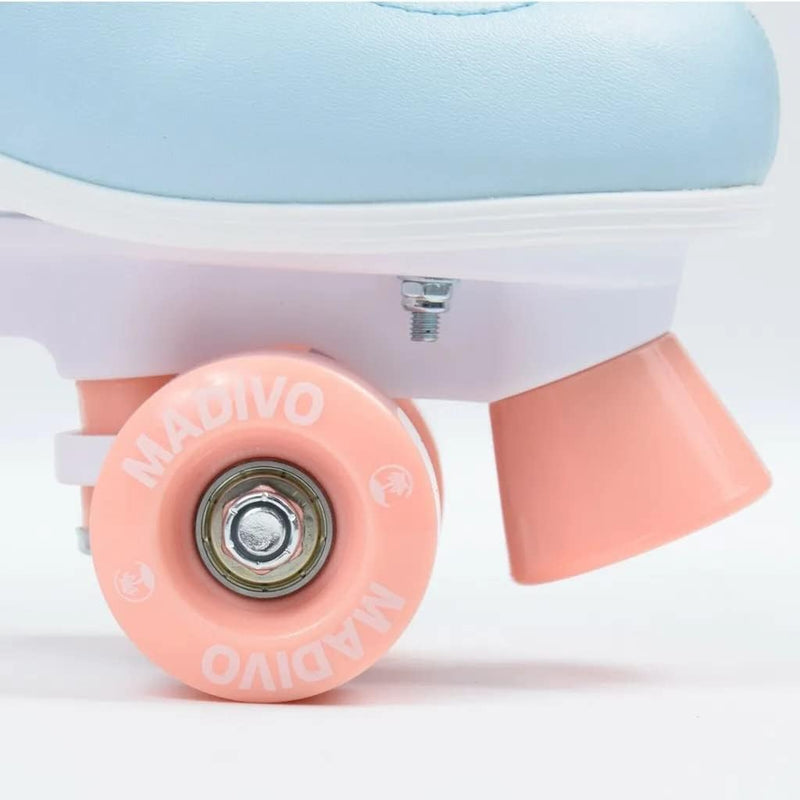 Load image into Gallery viewer, Madivo Pastel Klassieke retro rolschaatsen voor dames | ABEC-7 kogellagers | meisjes rolschaatsen, skeelers| blauw/koraal | maat 35, 36, 37, 38, 39, 40, 41
