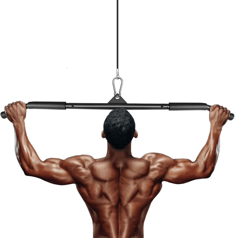 Laad afbeelding in Galerijviewer, Lat pulldown bar 40 of 102 cm met schuimhandgrepen tot 150 kg – kabelstang – biceps triceps stang
