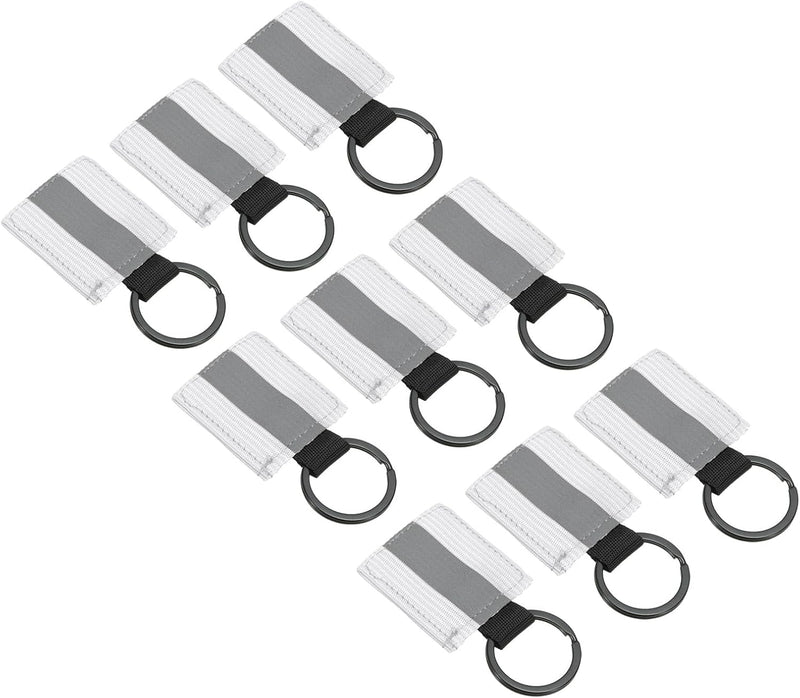 Chargez l'image dans la visionneuse de la galerie, Reflecterende sleutelhangers 9 stuks van nylon zwart – reflector hangers – fiets hardloop accessoires
