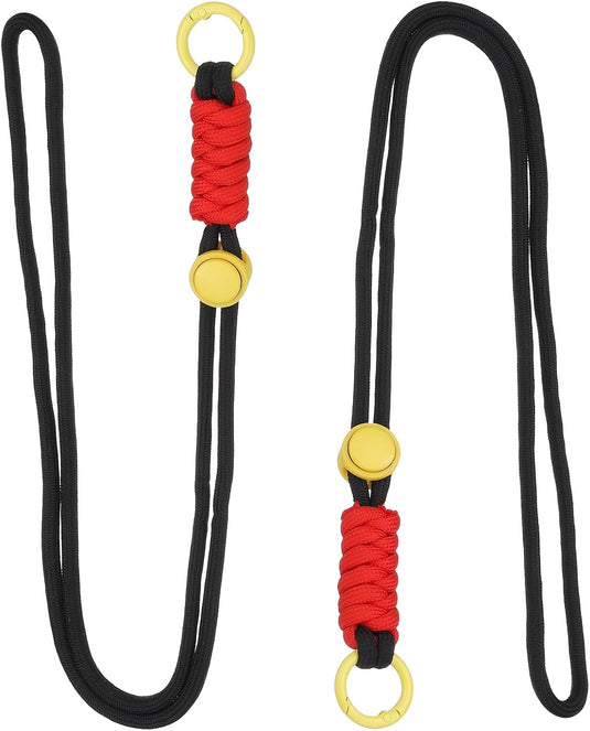 Paracord lanyards 2 stuks met sleutelring en clip – gevlochten sleutelkoord – outdoor accessoires