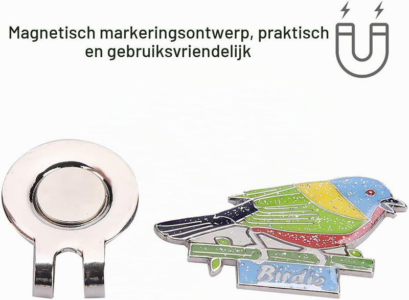 Load image into Gallery viewer, Magnetische golfbal marker met roestvrijstalen petclip en decoratief ontwerp – balmarker – golfaccessoires
