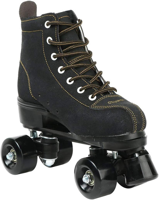 Rolschaatsen Dubbele rijschaatsen Verstelbare vierwielige rolschaatsen voor buiten, maat 4.5/5.5/6.5/7/7.5/8/8.5/9.5/10.5 (zwart, 45=UK:10.5)