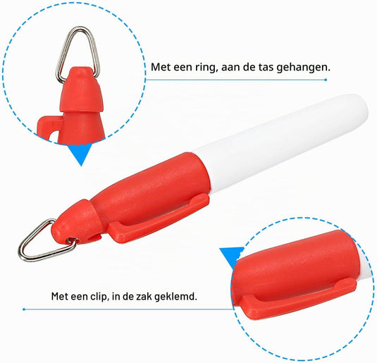 Mini permanente markers 4 stuks met clip in 4 kleuren – golfbal markers – markeerstiften