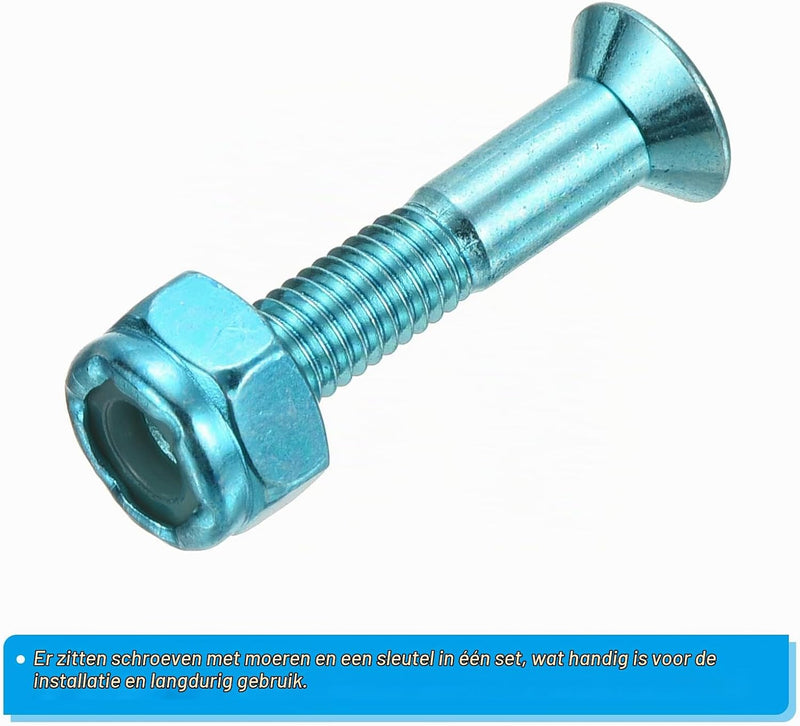 Carica immagine in Galleria Viewer, Skateboard hardware set 1 inch met schroeven moeren en inbussleutel blauw – montagebouten – skate accessoires
