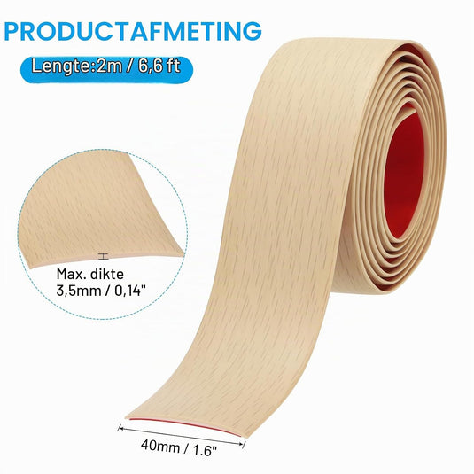 Zelfklevende vloer overgangsstrip 7,6 cm x 1 m - Vinyl laminaat afdekstrip & naadprofiel - Vloerovergangsstrip drempelprofiel