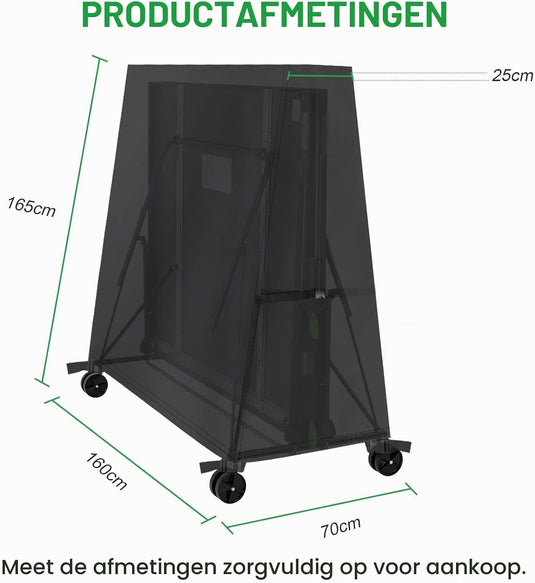 Pokrowiec ochronny na stół do tenisa stołowego 160 x 70 x 165 cm z tkaniny Oxford 420D, z zamkiem błyskawicznym i klamrami – pokrowiec na stół pingpongowy – ochrona stołu