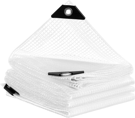 Waterdicht afdekzeil 4 x 6 meter 140 g/m² transparant met ogen – PE dekzeil – beschermzeil