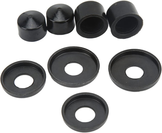 Skateboard bushings 85A 12-delige rebuild set zwart – PU stuurrubbers – longboard skateboard accessoires