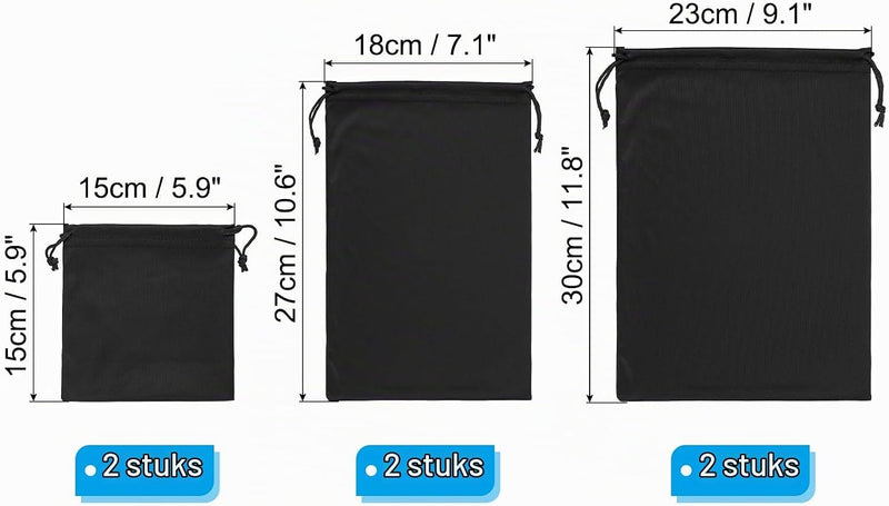 Laden Sie das Bild in Galerie -Viewer, Skibril opbergzakken 6 stuks van microvezel met trekkoord – beschermhoesjes – ski snowboard accessoires
