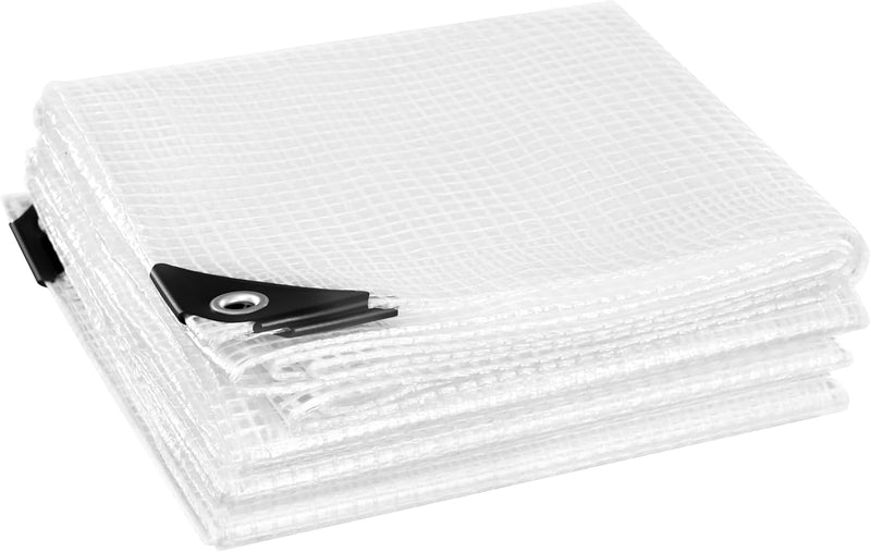 Load image into Gallery viewer, Waterdicht afdekzeil 4 x 6 meter 140 g/m² transparant met ogen – PE dekzeil – beschermzeil
