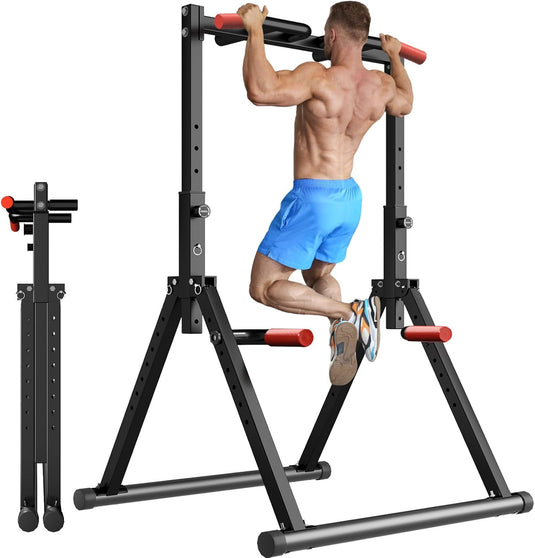 Opvouwbare power tower met verstelbare optrekstang en dip station tot 200 kg – pull-up bar – krachtstation