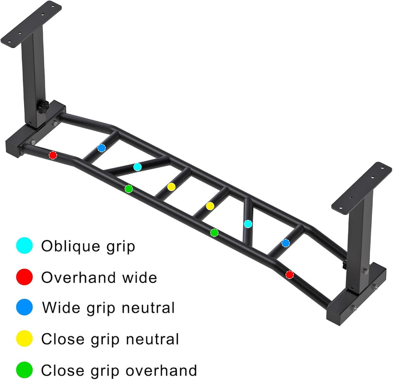 Load image into Gallery viewer, Ceiling-mounted pull-up bar with pulley system and multiple grip positions – pull-up bar – cable trainer

