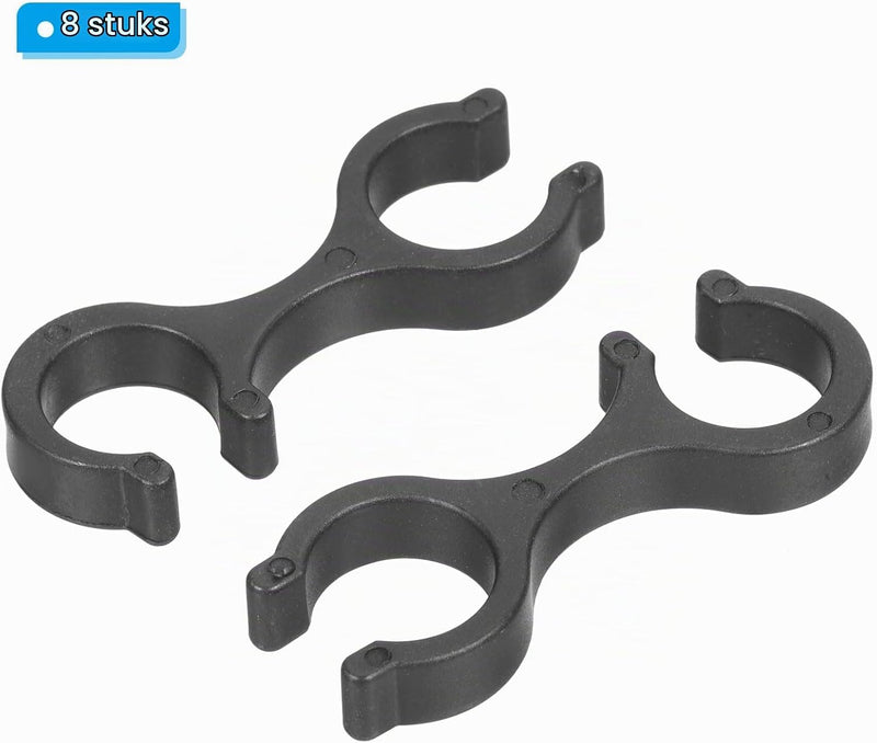 Carica immagine in Galleria Viewer, Wandelstok clips 8 stuks voor 16-16,5 mm stokken zwart – trekkingstok houders – wandel accessoires
