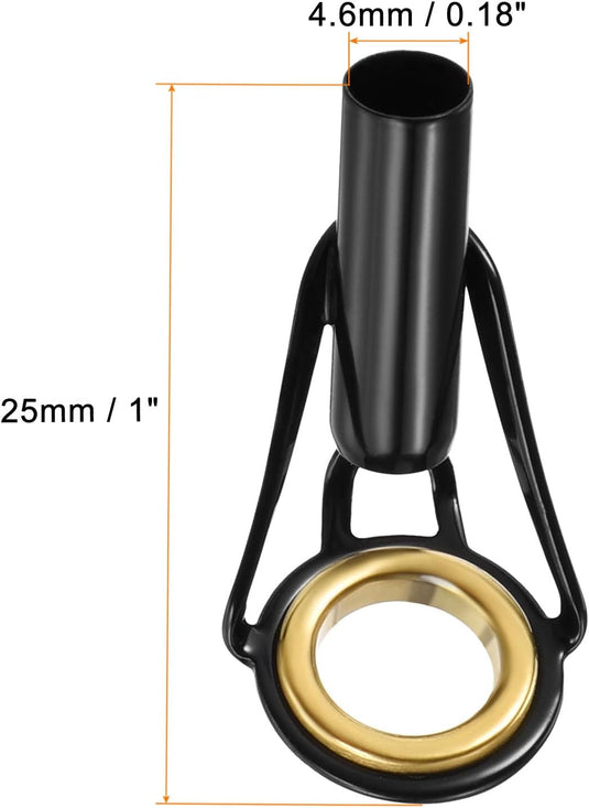 Hengel topogen 3 stuks 1 mm van roestvrij staal zwart-goud – hengeltop reparatieset – visaccessoires