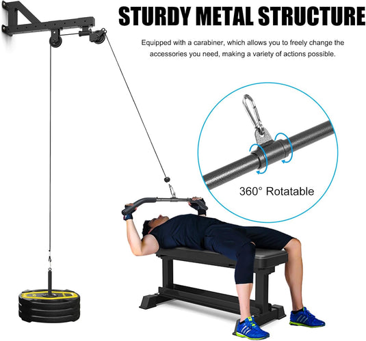 Barre de tirage latéral pour machine à câble 94 cm noire