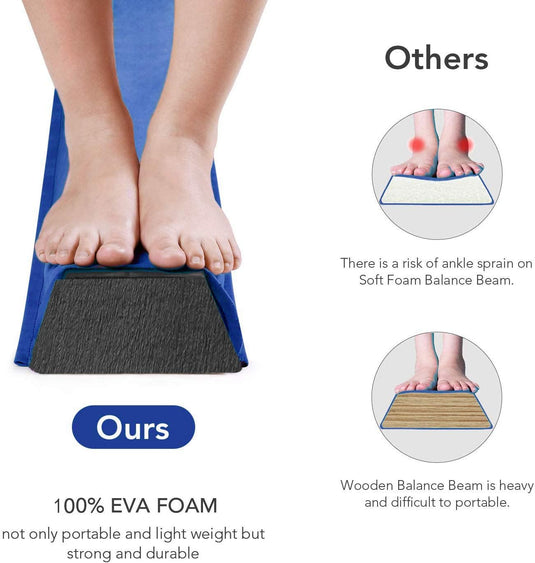 Opvouwbare evenwichtsbalk kinderen – 10 cm breed – EVA balansbalk voor gymnastiek, turnen en thuis trainen