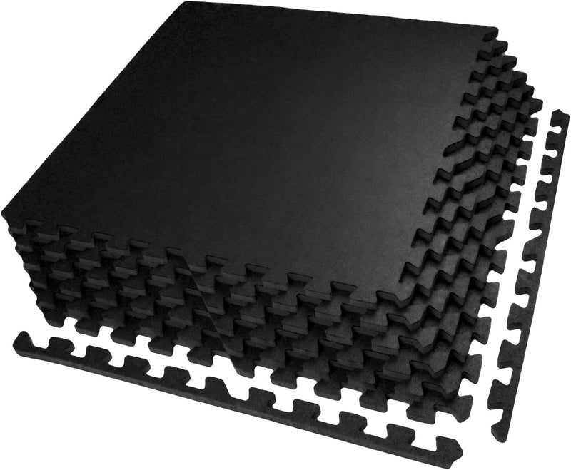 Laden Sie das Bild in Galerie -Viewer, Puzzelmat fitness 12 stuks – 60 x 60 x 1,4 cm – antislip rubber en EVA vloerbescherming voor homegym – zwart/wit
