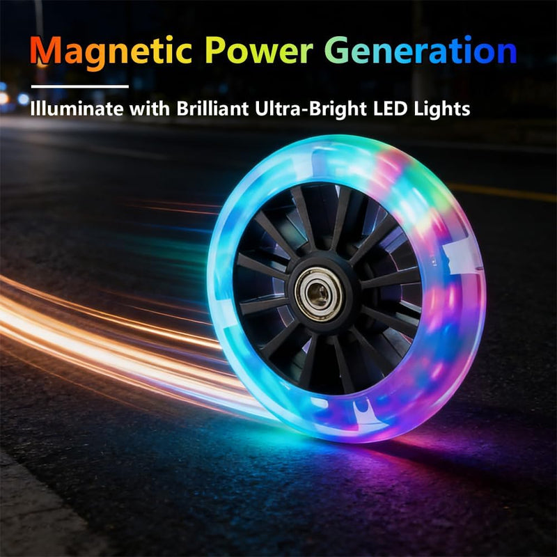 Laad afbeelding in Galerijviewer, Lichtgevende stuntstepwielen, 120 mm, 2 stuks stuntstepbanden met led-knipperlicht, lichtgevende stuntstep, wielen met ABEC-7-kogellagers, stil, duurzaam, reservewielen voor step, zwart

